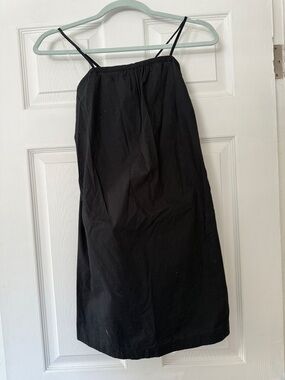 Simple Black Strap Shift Mini Dress